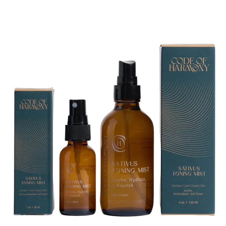 Get cool, calm, and hydrated with Sativus Toning Mist
Hydrate, calm, and revive your skin with a burst of fresh cucumber-melon Sativus Toning Mist. This mist is more than your average "toner." Sativus in an active solution that provides liquid hydration, skin softening extracts, cooling Cucumber, multitasking Niacinamide, calming Licorice Root, and soothing Holy Basil. Appropriate for all skin types, including sensitive, stressed, and dry/damaged skin. Dermatologically tested