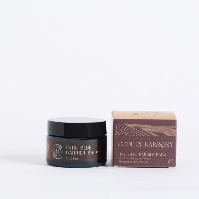 Looking for a multitasking barrier boosting balm to deeply hydrate, soothe and soften your aging, dry, redness-prone, or even acne-prone skin? Ceru Blue Barrier Balm provides an occlusive (holds in moisture) layer to replenish your depleted barrier, while leaving a velvety, not too oily, finish on the skin. Blue Tansy, Cacay Nut, Hibiscus, Pomegranate, Oat, and Kokum Butter will calm, soften, strengthen and revitalise a dry, weakened skin barrier. Dermatologically tested and non-irritating.