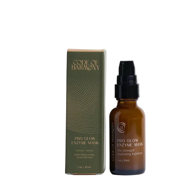 Pro Glow Enzyme Masque is a pro-strength exfoliant to enhance the glow, radiance, and softness of your skin. Lactic Acid, White Willow Bark, and Pomegranate and Pumpkin enzymes power this gentle gel to smooth skin texture, soothe uneven skin tone, brighten, hydrate, and bring clarity to stressed skin. This gel also contains White Willow Bark to gently cleanse the pores, Holy Basil, and Horny Goat weed to help calm stressed skin, and skin loving moisture magnets to hydrate and leave you glowing. Use once per