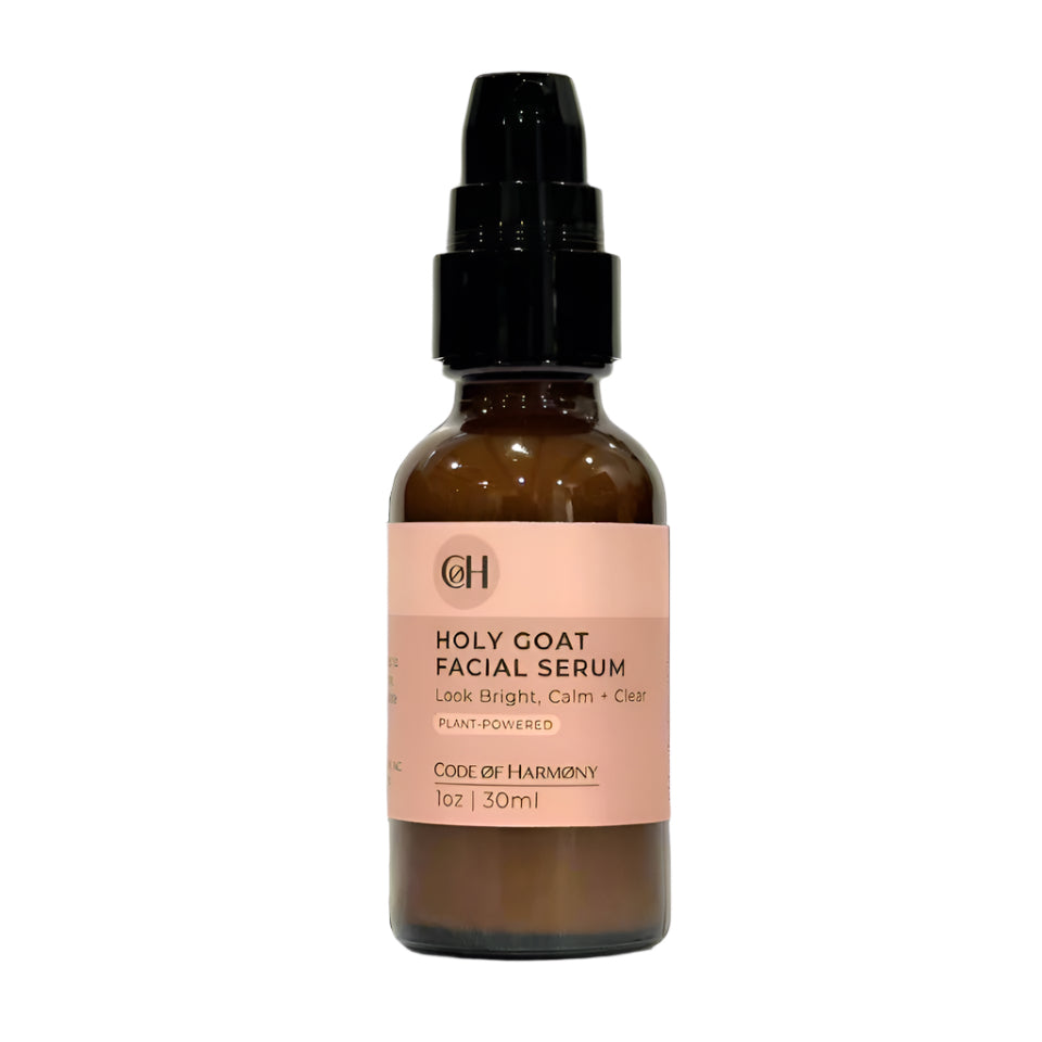 code of harmony holy goat facial serum Visibly brightens / fades dark spots over time · Immediate and sustained hydration · Calms redness-prone and acne-prone skin