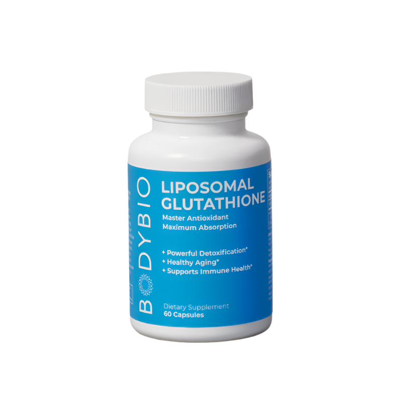 Bodybio Liposomal Glutathione · Master antioxidant for cellular defense · Supports liver detox & toxin removal · Protects against oxidative stress