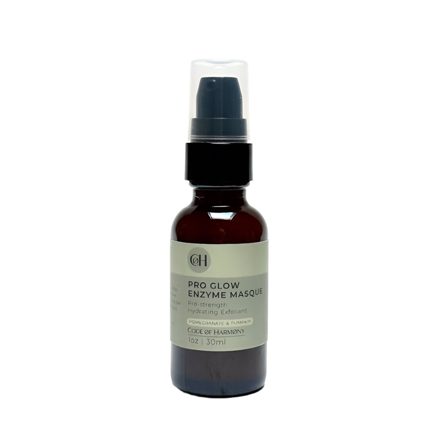 Code Of Harmony Pro Glow Enzyme Masque Lactic Acid, White Willow Bark, and Pomegranate and Pumpkin enzymes will help to smooth texture, soothe uneven skin tone, brighten, hydrate, and bring clarity to stressed skin.