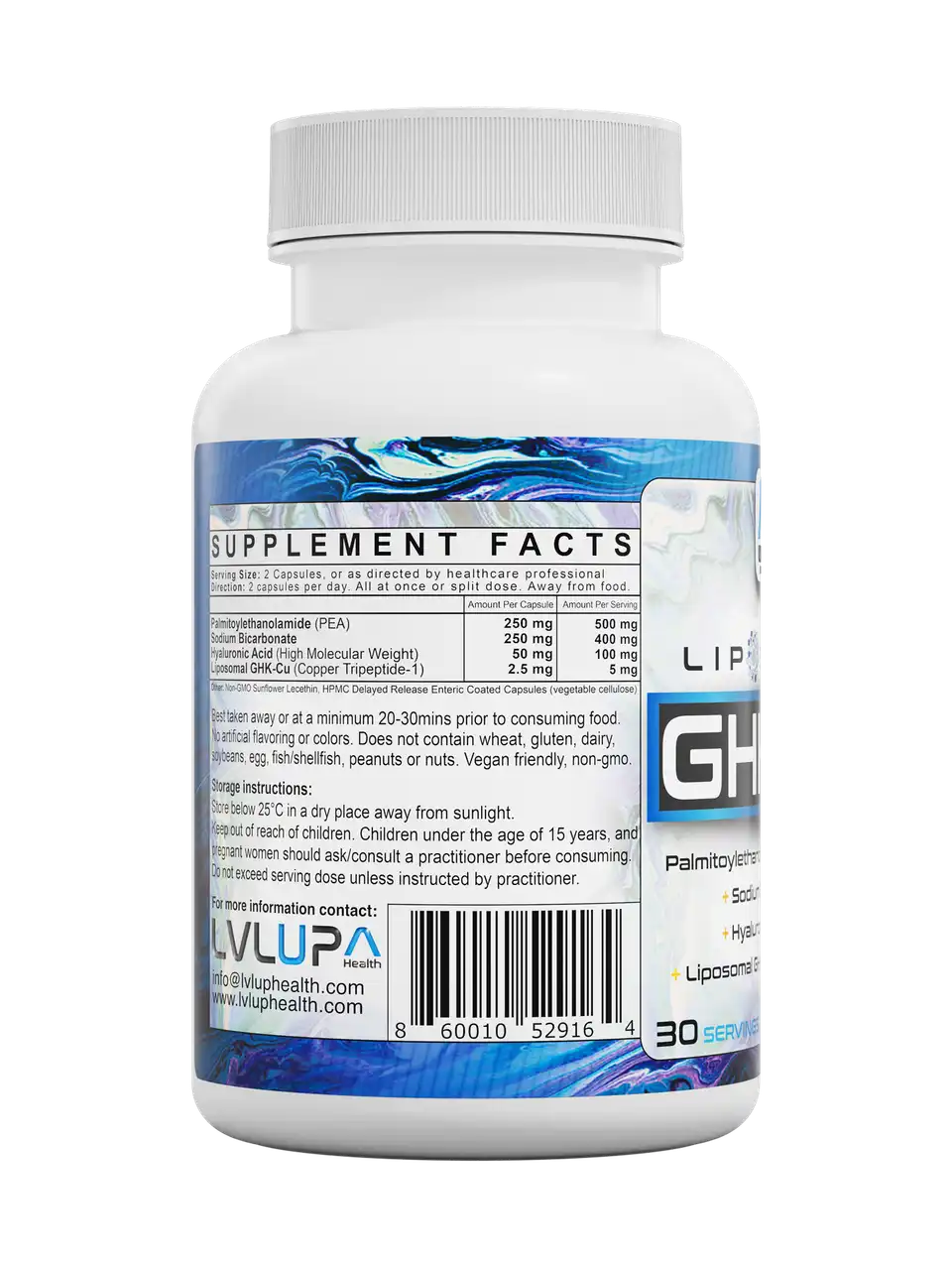 PEA, along with buffering agents like Sodium Bicarbonate and SNAC, work synergistically to mitigate oxidative stress and inflammation, providing broad anti-inflammatory and neuroprotective support.