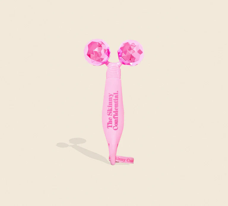 Pink Balls Face Massager — A dual-ball, angular facial tool designed to sculpt, tone & rejuvenate skin by promoting lymphatic drainage, increasing circulation, and relieving facial tension.